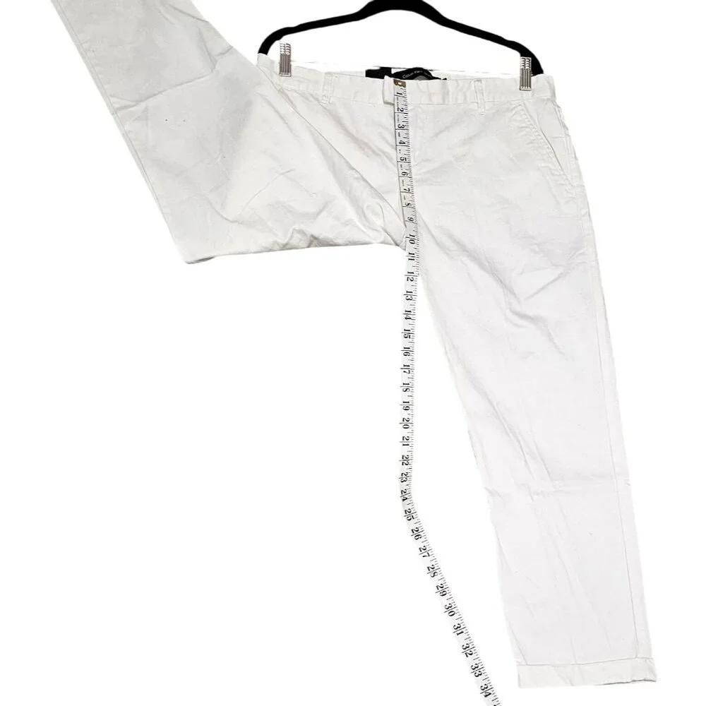 Calvin Klein Womens White Straight-Leg Trousers‎ Size 10